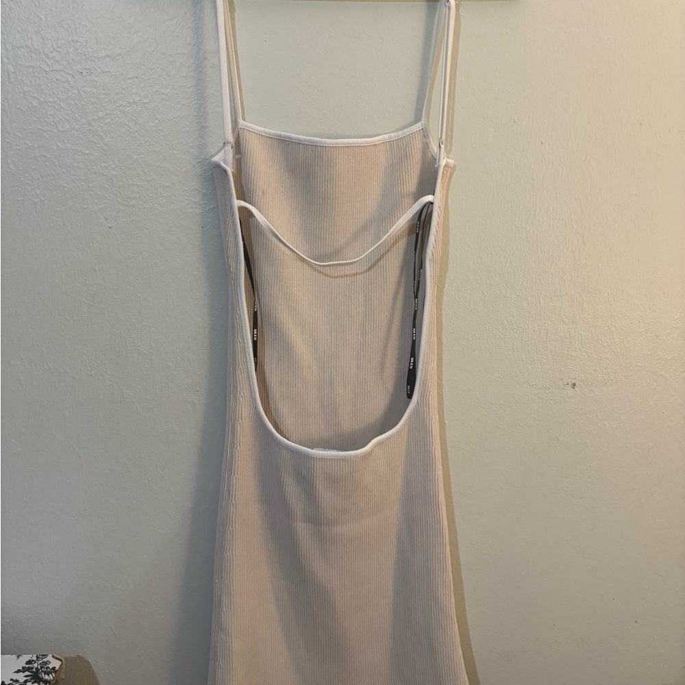 SER.O.YA Cream Ribbed Slip Dress - Picture 5 of 6